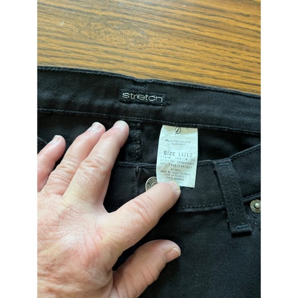 Jordache stretch woman’s black jeans boot cut bell bottom size 11/12 - Picture 4 of 9